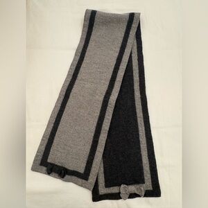 Kate Spade Charcoal and Light Gray Wool Scarf